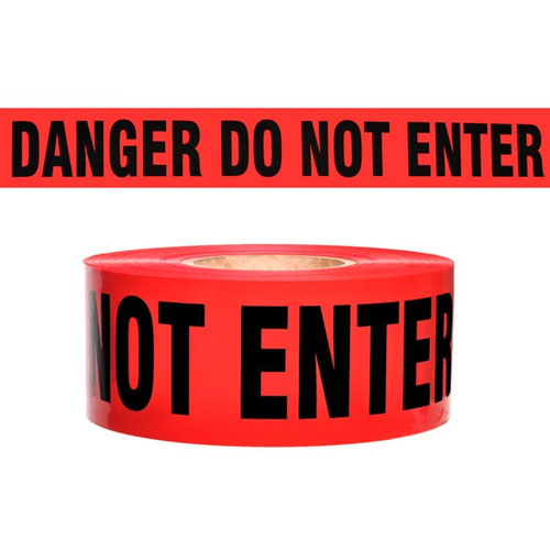  Presco Standard Red 4 mil DANGER DO NOT ENTER Barricade Tape 3&quot; x 1000&#39; - B3104R10 (Case of 8 Rolls)