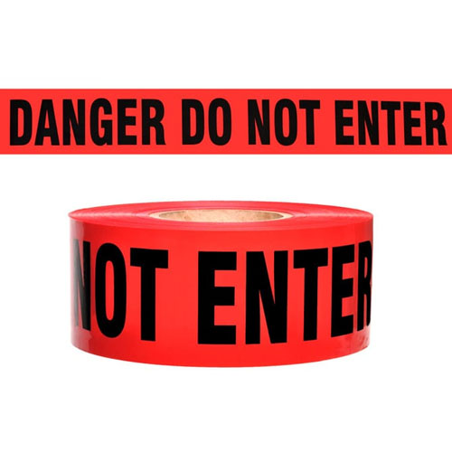  Presco Standard Red 4 mil DANGER Barricade Tape 3&quot; x 1000&#39; - B3104R21 (Case of 8 Rolls)