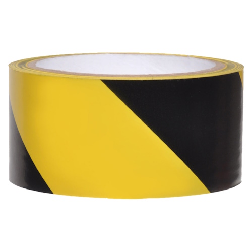 Presco 2&quot; x 54&#39; Striped Hazard Adhesive Tape, Yellow/Black - A2SYBK18