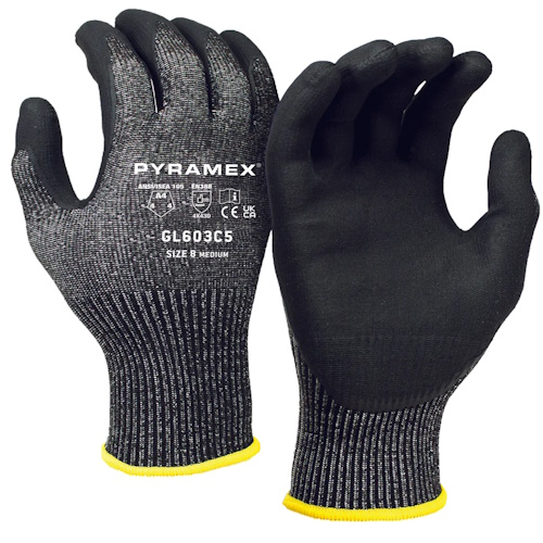 Pyramex Micro-Foam Nitrile Dipped Gloves A4 Cut Hangtag, Size L - GL603C5HTL