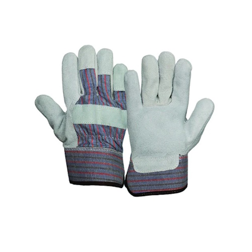 Pyramex Split Cowhide Leather Palm Gloves w/ Safety Cuff Hangtag, Size L - GL1001WHTL
