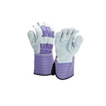 Pyramex Split Cowhide Leather Palm Gloves w/ Gauntlet Cuff Hangtag, Size L - GL1002WHTL ET16657