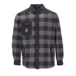 RefrigiWear Heavyweight Flannel Work Shirt, Black/Charcoal - (8 Sizes Available) ET17799