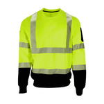 RefrigiWear HiVis Crewneck Sweatshirt with Reflective Tape, Lime - (8 Sizes Available) ET17810