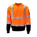 RefrigiWear HiVis Crewneck Sweatshirt with Reflective Tape, Orange - (8 Sizes Available) ET17811