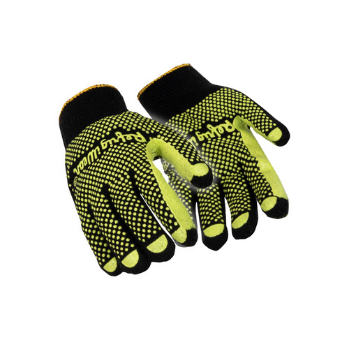  RefrigiWear Brushed Acrylic Double Dot Glove, Lime - 12/Pack - (4 Sizes Available)
