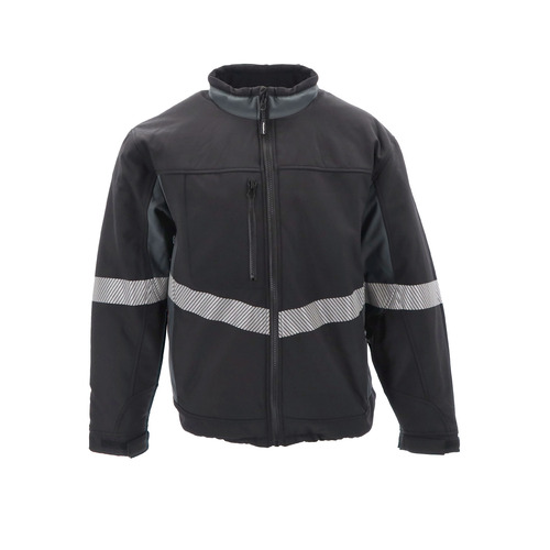  RefrigiWear Enhanced Visibility Insulated Softshell Jacket (Comfort Rating -20F) Black/Charcoal - (8 Sizes Available)