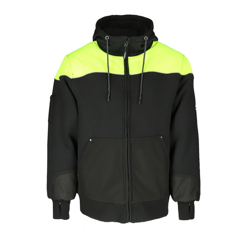  RefrigiWear Freezer Edge Hooded Sweatshirt, Black/Lime - (8 Sizes Available)