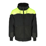 RefrigiWear Freezer Edge Hooded Sweatshirt, Black/Lime - (8 Sizes Available) ET17921