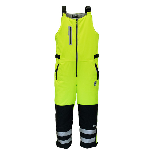  RefrigiWear HiVis Extreme Softshell Bib Overalls (Comfort Rating -60F) Lime/Black - (8 Sizes Available)