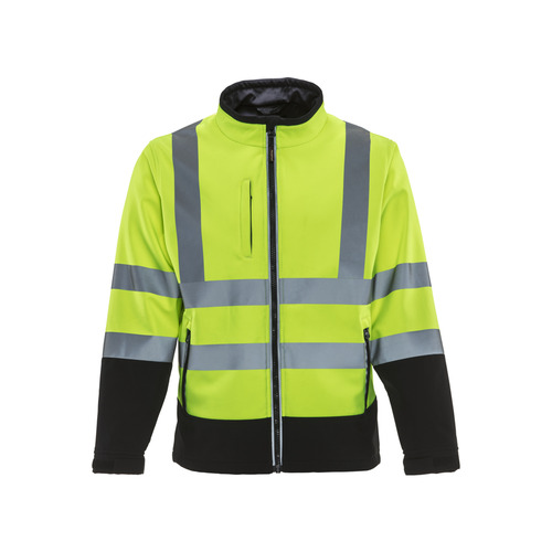  RefrigiWear HiVis Softshell Jacket (Comfort Rating 20F) Black/Lime - (8 Sizes Available)