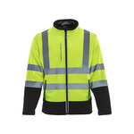 RefrigiWear HiVis Softshell Jacket (Comfort Rating 20F) Black/Lime - (8 Sizes Available) ET17952