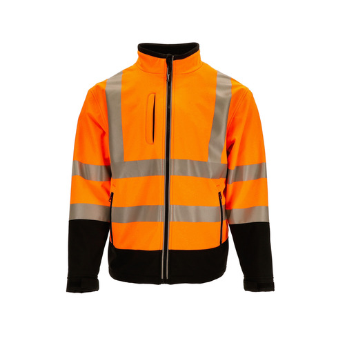  RefrigiWear HiVis Softshell Jacket (Comfort Rating 20F) Black/Orange - (8 Sizes Available)