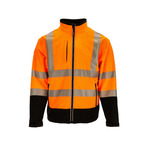 RefrigiWear HiVis Softshell Jacket (Comfort Rating 20F) Black/Orange - (8 Sizes Available) ET17953