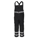 RefrigiWear Insulated Softshell Enhanced Visibility Bib Overalls (Comfort Rating -20F) Black - (8 Sizes Available) ET17984