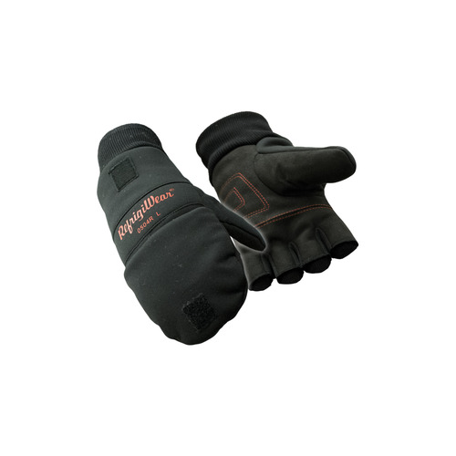  RefrigiWear Softshell Convertible Mitt (Comfort Rating -10F) Black - (3 Sizes Available)