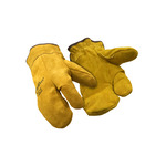 RefrigiWear Three-Finger Leather Mitt (Comfort Rating 0F) Gold - (2 Sizes Available) ET18841