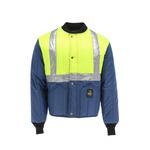 RefrigiWear HiVis Cooler Wear Jacket (Comfort Rating 10F) Lime/Navy - (8 Sizes Available) ET18951