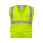 RefrigiWear Zipper Mesh Safety Vest, Lime - (7 Sizes Available) ET18982