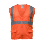 RefrigiWear Zipper Mesh Safety Vest, Orange - (7 Sizes Available) ET18983