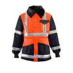RefrigiWear HiVis Iron-Tuff Two-Tone Jackoat (Comfort Rating -50F) - Regular Fit, Orange/Navy - (7 Sizes Available) ET19254