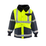 RefrigiWear HiVis Iron-Tuff Two-Tone Jackoat (Comfort Rating -50F) - Regular Fit, Lime/Navy - (7 Sizes Available) ET19255