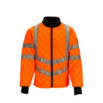 RefrigiWear HiVis Diamond Quilted Jacket (Comfort Rating 30F) Orange - (8 Sizes Available) ET19269
