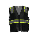 RefrigiWear Safety Vest with Pockets & Radio Loop, Black - (7 Sizes Available) ET19271
