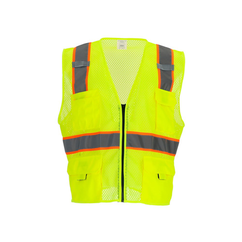  RefrigiWear Safety Vest with Pockets &amp; Radio Loop, Lime - (7 Sizes Available)