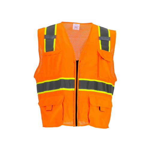  RefrigiWear Safety Vest with Pockets &amp; Radio Loop, Orange - (8 Sizes Available)