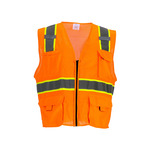 RefrigiWear Safety Vest with Pockets & Radio Loop, Orange - (8 Sizes Available) ET19276