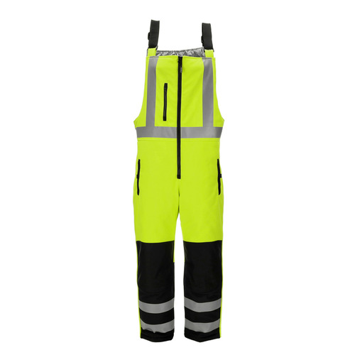  RefrigiWear HiVis Insulated Softshell High Bib Overalls (Comfort Rating -20F) Lime/Black - (8 Sizes Available)