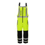RefrigiWear HiVis Insulated Softshell High Bib Overalls (Comfort Rating -20F) Lime/Black - (8 Sizes Available) ET19288
