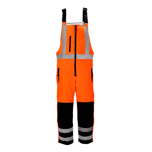  RefrigiWear HiVis Insulated Softshell High Bib Overalls (Comfort Rating -20F) Orange/Black - (8 Sizes Available)
