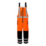 RefrigiWear HiVis Insulated Softshell High Bib Overalls (Comfort Rating -20F) Orange/Black - (8 Sizes Available) ET19289