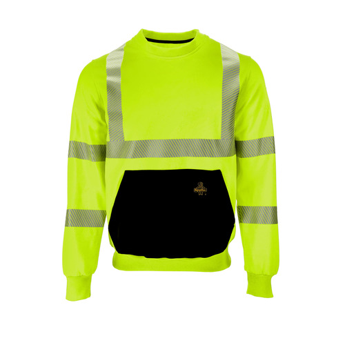  RefrigiWear HiVis Crewneck Sweatshirt, Lime - (8 Sizes Available)