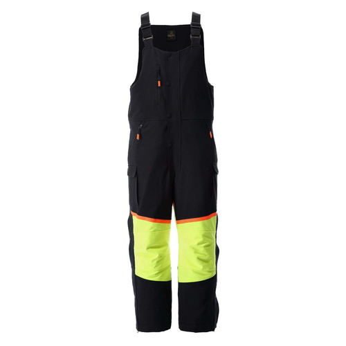  RefrigiWear FrostFlex Insulated Bib Overalls (Comfort Rating 0F) Black/Lime - (8 Sizes Available)