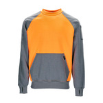 RefrigiWear Two-Tone HiVis Crewneck Sweatshirt, Charcoal/Orange - (8 Sizes Available) ET19325