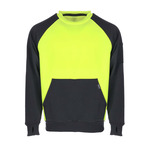 RefrigiWear Two-Tone HiVis Crewneck Sweatshirt, Black/Lime - (8 Sizes Available) ET19326
