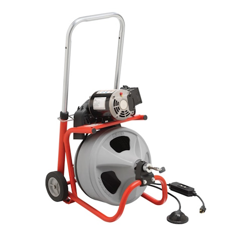 Ridgid K-400 Drum Machine Drain Cleaner, 115 V, 3 in - 4 in dia Line, Incl C45 IW 1/2 in x 75 ft Cable/T-260 Set - 632-26998