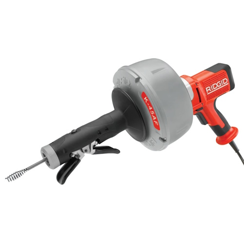 Ridgid K-45 Sink Machine, 600 RPM, 3/4 in to 3 in Drain/Pipe, Includes K-45AF-7/3 Cables/Tool Set/Carrying Case - 632-36008