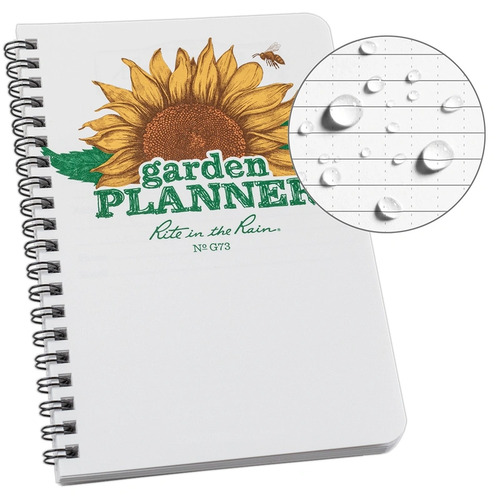  Rite in the Rain - 4.625 x 7 Side-Spiral Notebook, Seasonal Garden Planner - G73