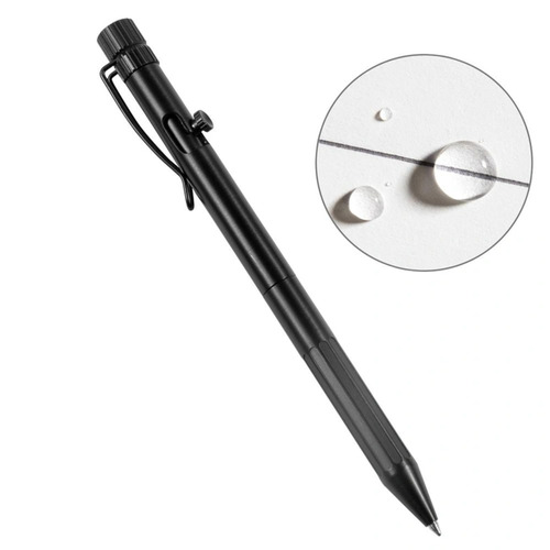  Rite in the Rain - Metal Bolt-Action Pen .9mm - Black Ink, Black - BK16