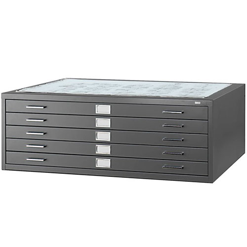 Safco 5 Drawer Steel Flat File for 30 x 42 Documents 4996