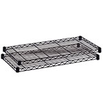 Safco 48" x 18" Commercial Extra Shelf Pack - Pack of 2 - Black - 5242BL ES3347