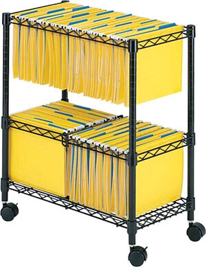 Safco 2-Tier Rolling File Cart 5278BL
