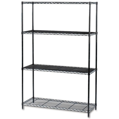 Safco 48&quot; x 18&quot; Industrial Wire Shelving - Black - 5291BL