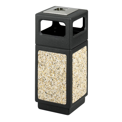 Safco Canmeleon Aggregate Series Receptacle with Side Opening and Urn 9470NC (Black)