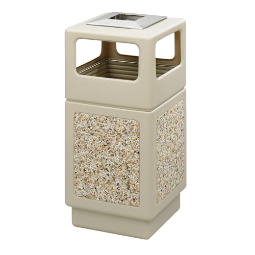 Safco Canmeleon Aggregate Series Receptacle with Side Opening and Urn 9473TN (Tan)