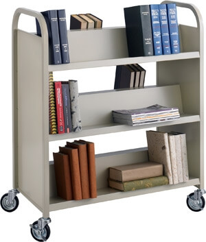 Safco Double Sided 6 Shelf Book Cart 5357SA